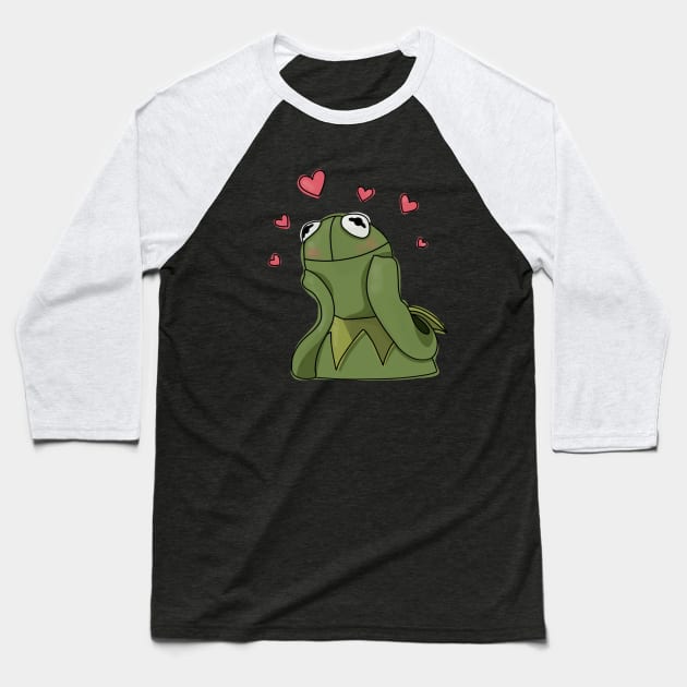 Kermit Love Meme Baseball T-Shirt by janae